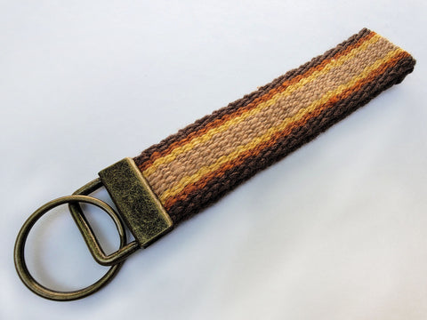 Acadian Brown Cotton Wristlet Keychain