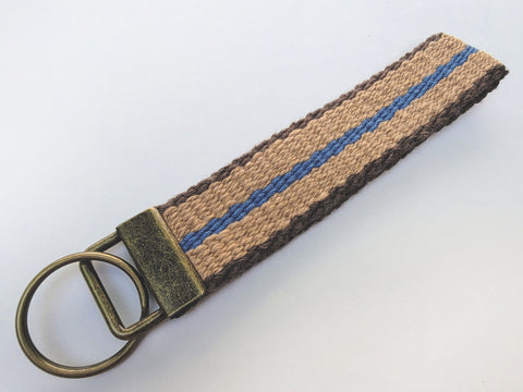 Acadian Brown Cotton Wristlet Keychain