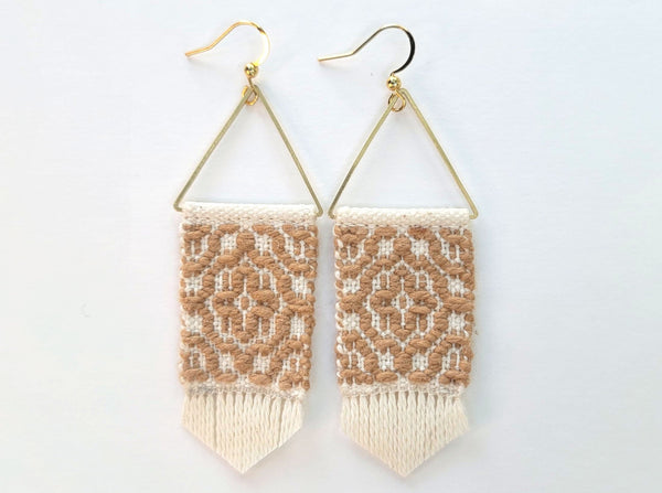 Trellis Earrings in Acadian Brown Cotton