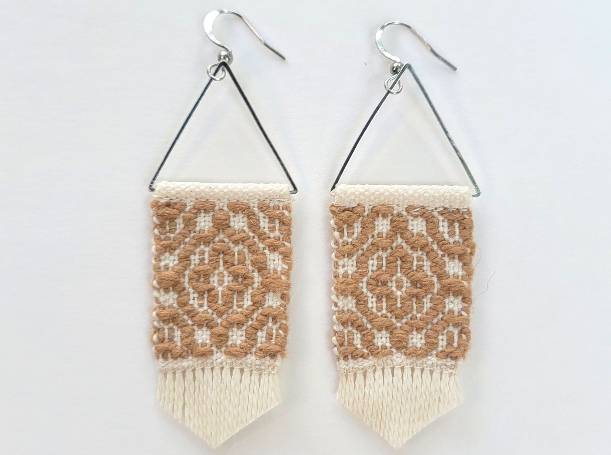 Trellis Earrings in Acadian Brown Cotton