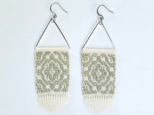 *Made to Order* Trellis Earrings in Naturally Green Cotton