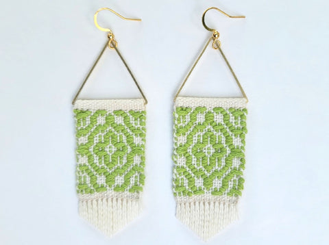 *Made to Order* Trellis Earrings in Lime