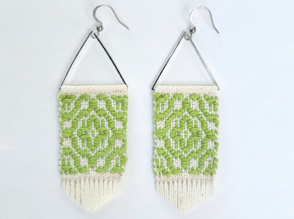 *Made to Order* Trellis Earrings in Lime